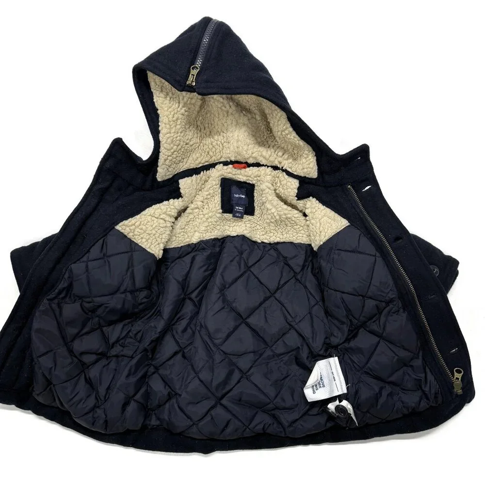 Baby Gap Boys‎ Peacoat Coat Jacket Navy Blue Toddler 12-18 Months Wool